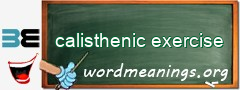WordMeaning blackboard for calisthenic exercise